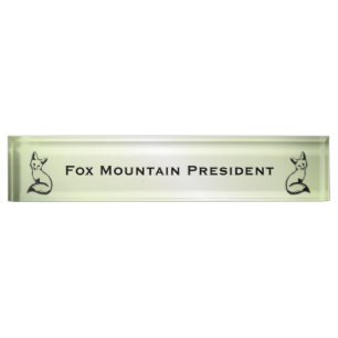 Green Fox Tailored Text Nameplate