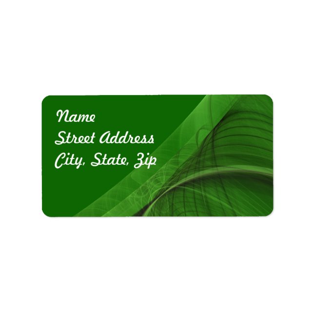 Green Fractal Background Address Sticker (Front)