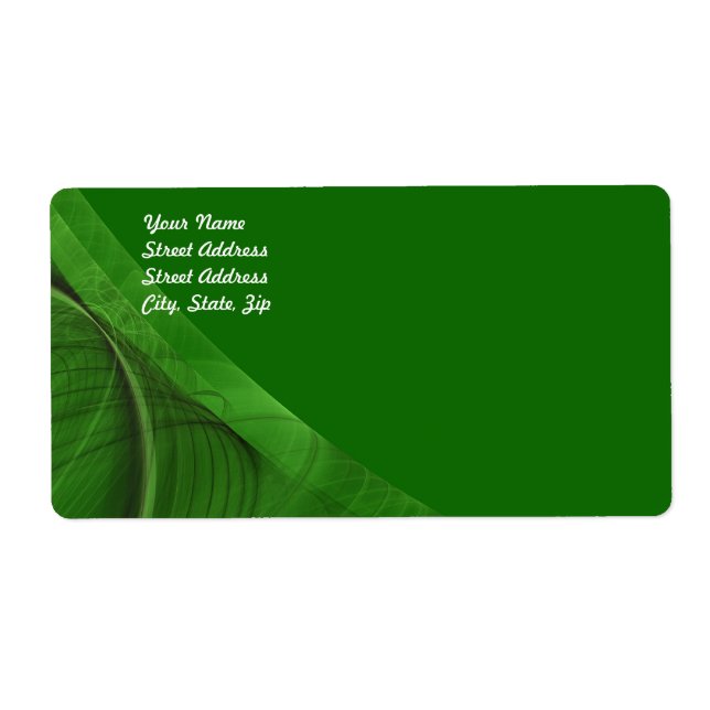 Green Fractal Background Shipping Label (Front)