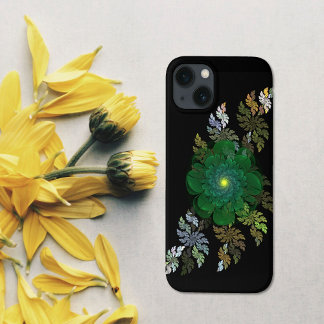 Green Fractal Flower iPhone 13 Case