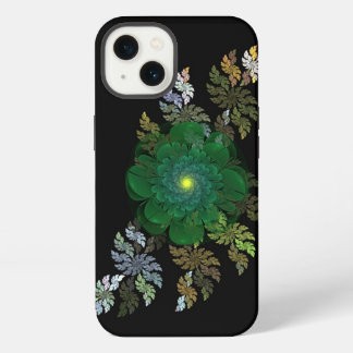 Green Fractal Flower iPhone 13 Case