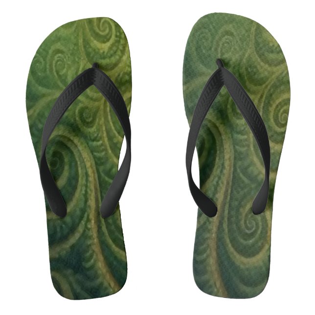 Green Fractal  Jandals (Footbed)