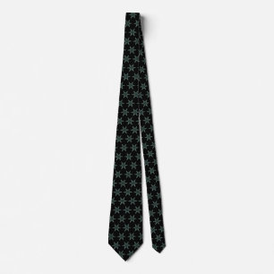 Green Fractal Star Snowflake Christmas Tree Black Tie