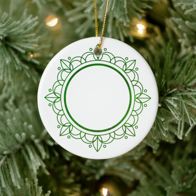 Green Frame Elegant Customisable Christmas Ceramic Tree Decoration (Tree)