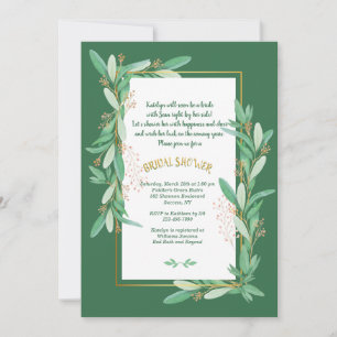 Green Frame Shower Invitation