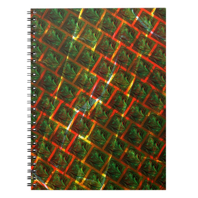 'Green framed eyes', scratches or red grid. Notebook (Front)