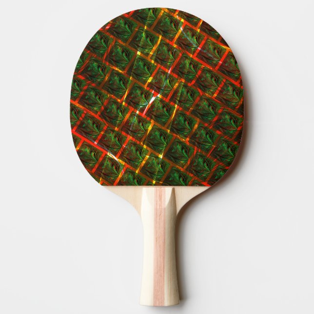'Green framed eyes', scratches or red grid. Ping Pong Paddle (Back)
