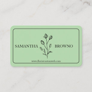 Green Framed Flower Business Card