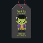 Green Frankenstein Monster Halloween Birthday Gift Gift Tags<br><div class="desc">Halloween birthday or other event with a fun Halloween image featuring a green Frankenstein monster.</div>