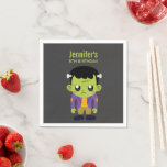 Green Frankenstein Monster Halloween Birthday Napkin<br><div class="desc">Paper napkins with a fun Halloween image featuring a green Frankenstein monster.</div>
