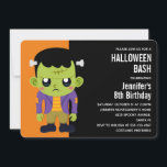 Green Frankenstein Monster Halloween Invitation<br><div class="desc">A Halloween birthday invitation with a fun Halloween image featuring a green Frankenstein monster.</div>