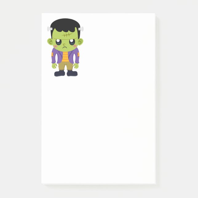 Green Frankenstein Monster Halloween Post-it Notes (Front)