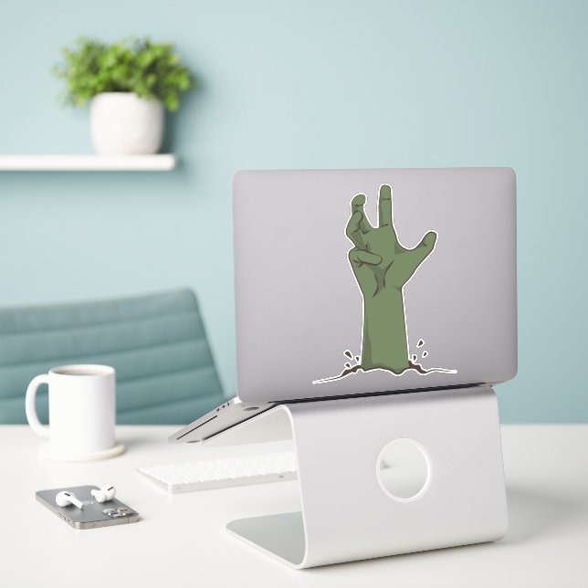 Green Frankenstein Monster's Hand and Arm (Laptop On Desk)