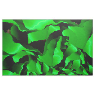 Green frayed abstraction fabric