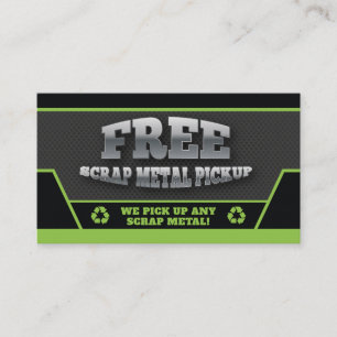 Green Free Scrap Metal Pickup Business Card