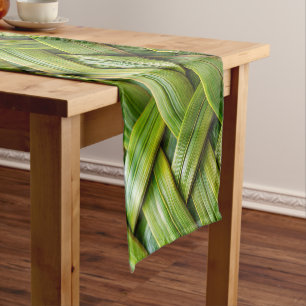 Green Fresh Bamboo Weave  Long Table Runner