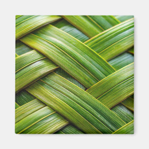 Green Fresh Bamboo Weave  Magnet