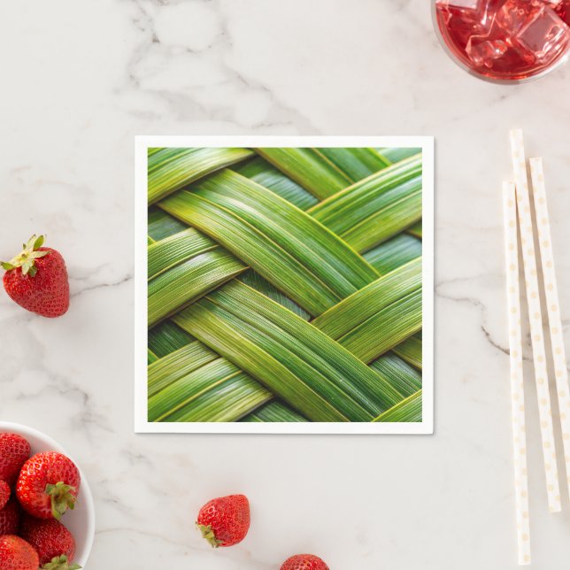 Green Fresh Bamboo Weave  Napkin (Insitu)