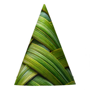Green Fresh Bamboo Weave  Party Hat