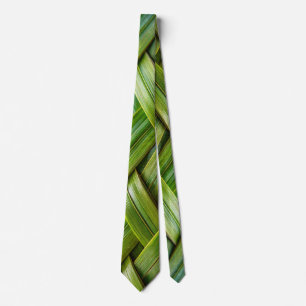 Green Fresh Bamboo Weave Tie