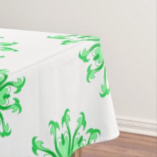 Green fresh floral pattern tablecloth