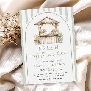 Green Fresh Off The Market Bridal Shower Invitation