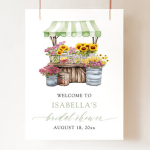 Green Fresh Off the Market Bridal Shower Welcome Poster