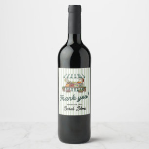 Green Fresh Off The Market Bridal Shower Wine Label