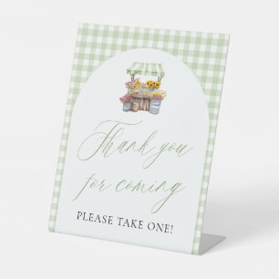 Green Fresh Off The Market Thank you for coming Pedestal Sign