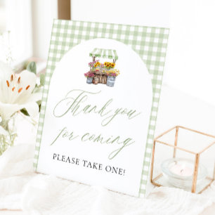 Green Fresh Off The Market Thank you for coming Pedestal Sign