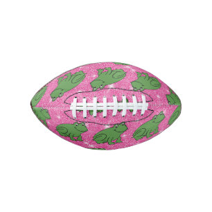 Green Frog Amphibian Animals Pink Glitter Fantasy Football