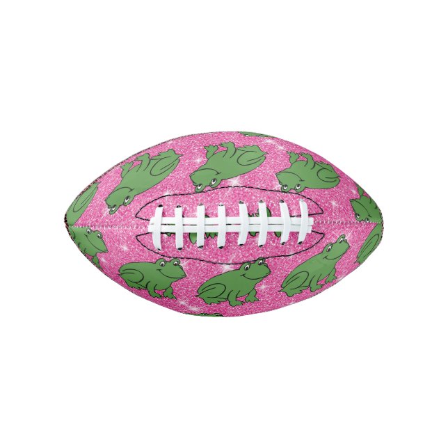 Green Frog Amphibian Animals Pink Glitter Fantasy Football (Front)