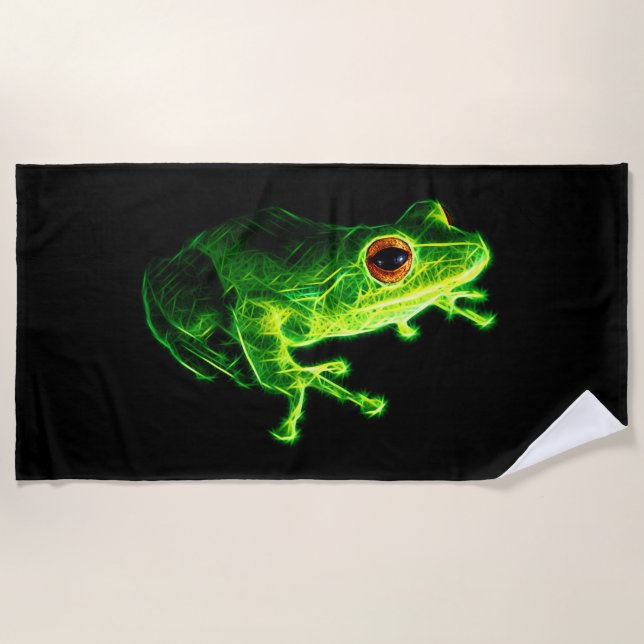 Green Frog Beach Towel (Front)
