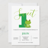 Green Frog Birthday Party Invitation