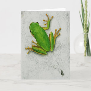 Green Frog Blank Greeting Card