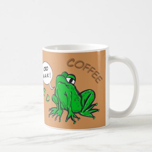 Green Frog Cartoon Coffee Time Coffee Mug (Right)