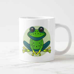 Green Frog Cartoon Large Coffee Mug