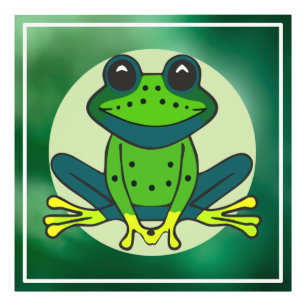 Green Frog Cartoon  Photo Print