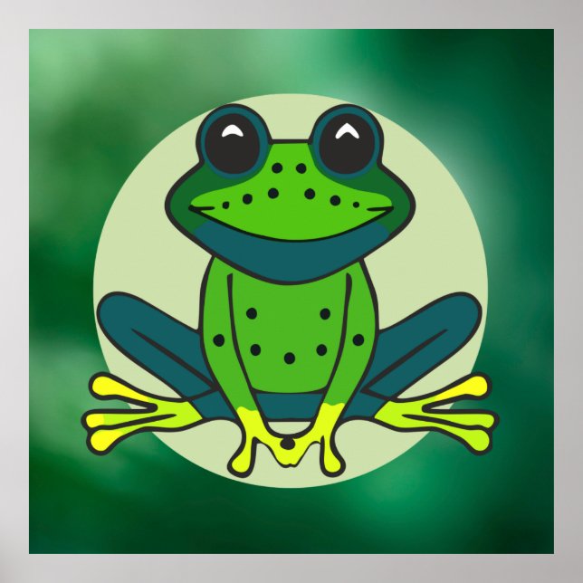 Green Frog Cartoon  Poster (Front)