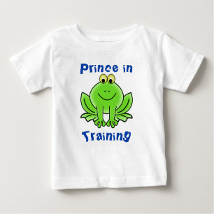 Green Frog Cartoon "Prince in Training" Baby T-Shirt