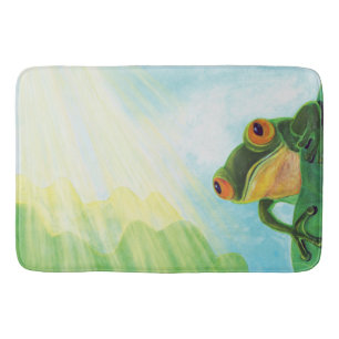 Green Frog catching some rays Bath Mat