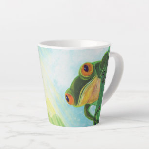 Green Frog catching some rays Latte Mug