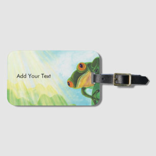 Green Frog catching some rays   Luggage Tag