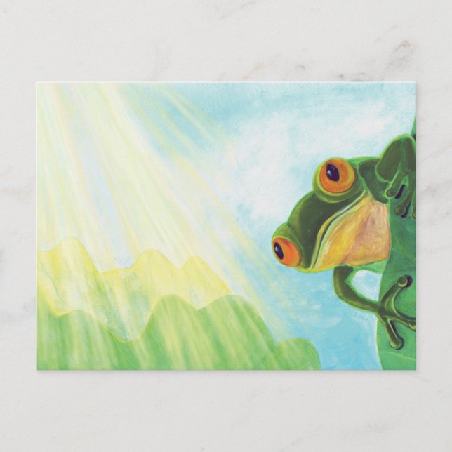 Green Frog catching sunrays  Postcard (Front)