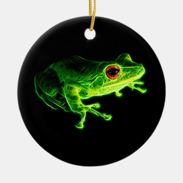 Green Frog Ceramic Tree Decoration (Front)