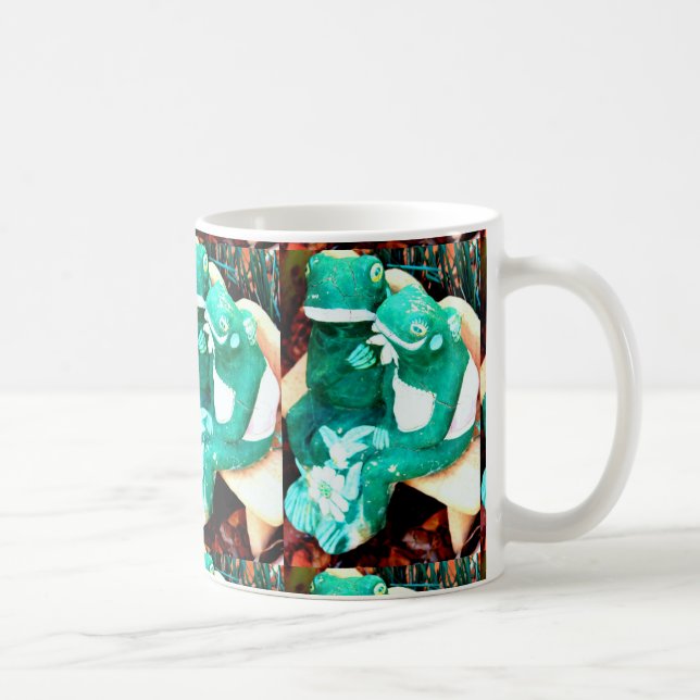 green frog couples coffee mug (Right)