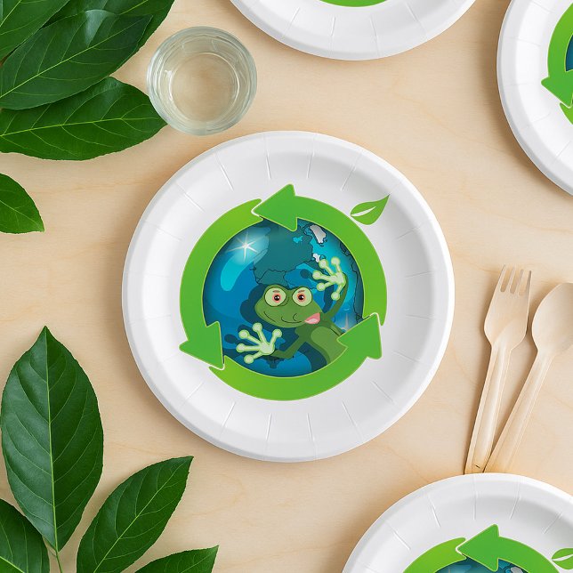 Green Frog Earth Paper Plate (Creator Uploaded)