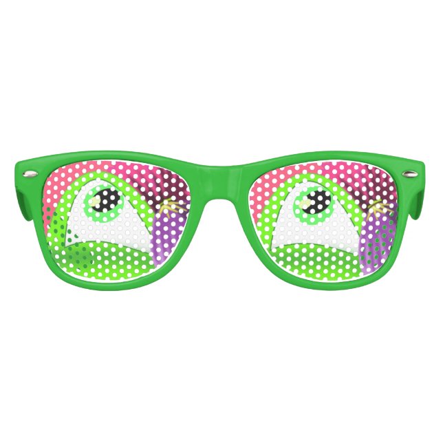 Green Frog Eyes Kids Sunglasses (Front)