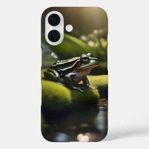 Green Frog Forest Life, iPhone 16 Case