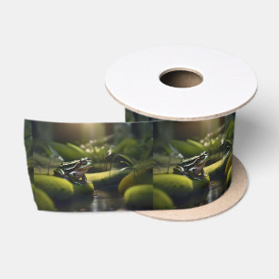 Green Frog Forest Life, Satin Ribbon